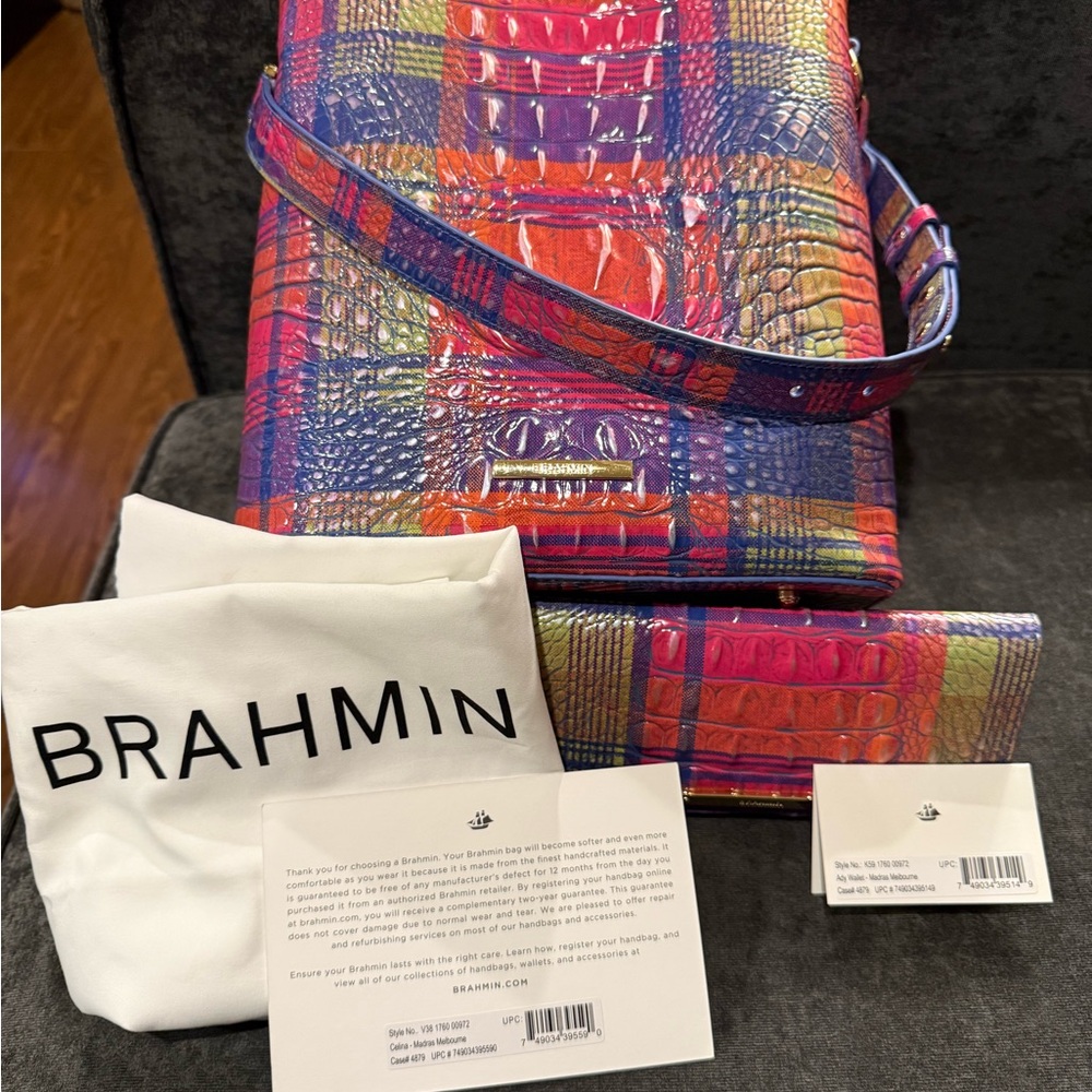 Brahmin Celina Madras Melbourne Bag and matching Ady Wallet
